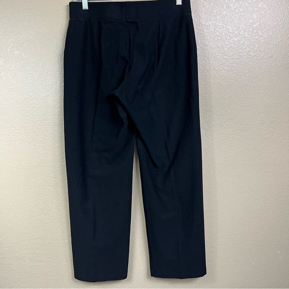 Eileen Fisher Black Cropped Straight Leg Pants - Picture 4 of 7